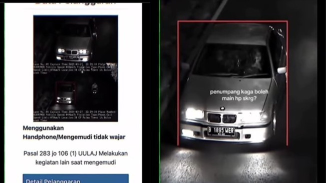 Viral ETLE Keluarkan Bukti Pelanggaran untuk Penumpang Mobil Main HP