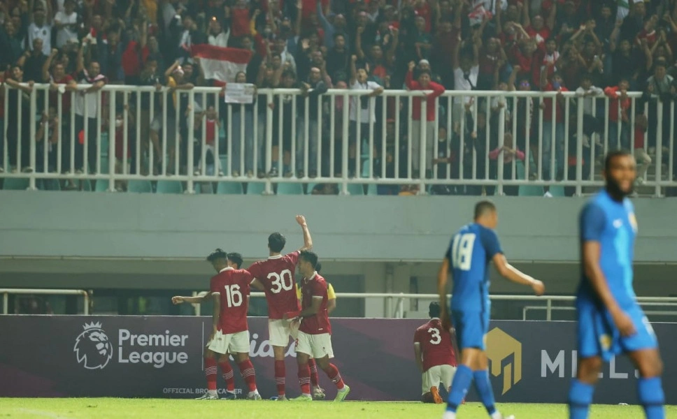 Potret Timnas Indonesia saat menghadapi Timnas Curacao pada laga kedua uji coba di Stadion Pakansari, Cibinong, Jawa Barat, pada Selasa, 27 September 2022. [Dok. PSSI]