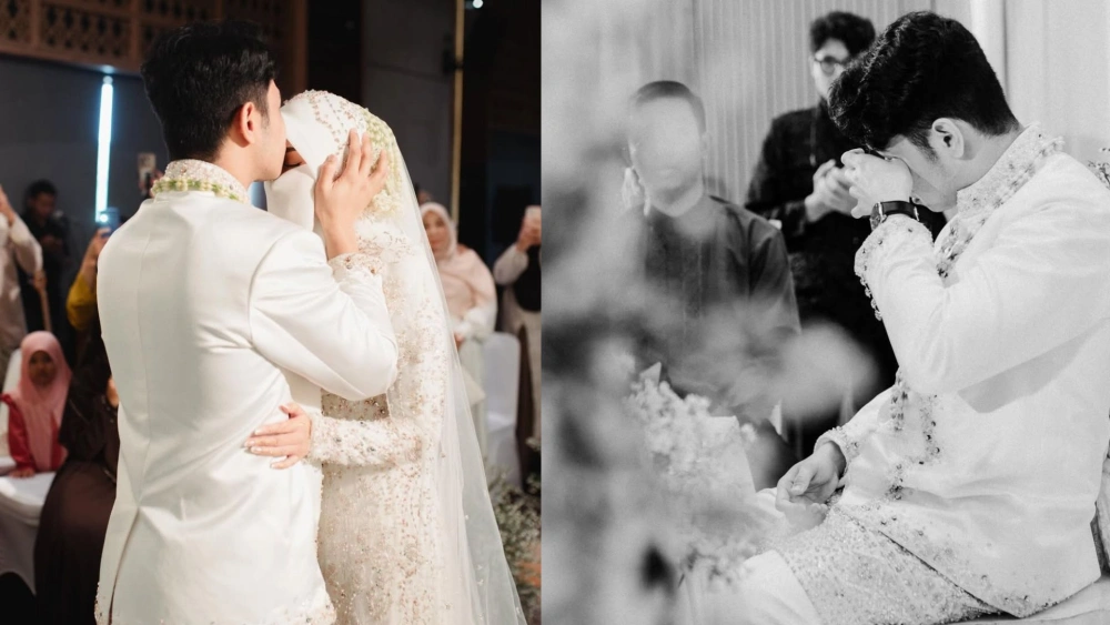 Ekspresi haru Fiki Naki saat mengungkap rasa syukurnya telah dipertemukan dengan sosok Tina. [Instagram]