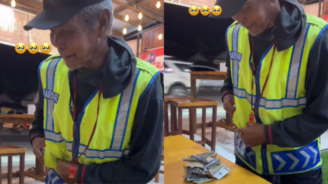 Kakek Tukang Parkir Setoran Uang ke Pemilik Toko Viral, Peroleh Pujian Netizen