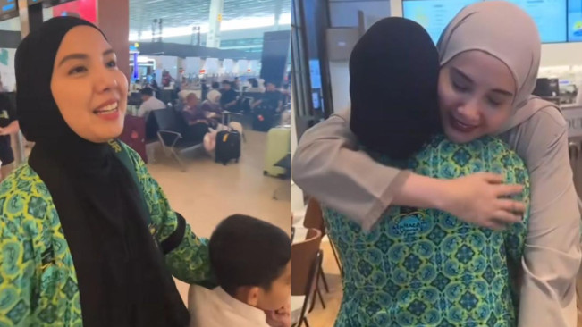 Tampak Sahabatnya Zaskia Sungkar yang Menyempatkan Datang ke Bandara (instagram)