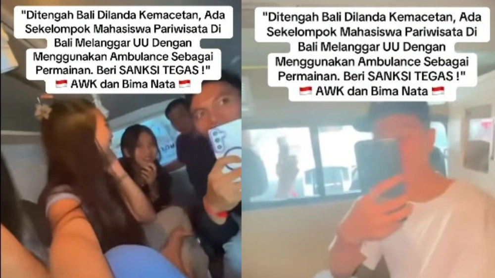 Viral Sekelompok Mahasiswa di Bali Main-Main Naik Ambulans Terobos Kemacetan