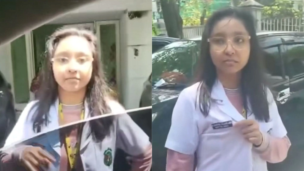 Sebelumnya dokter bernama Fladiniyah Puluhulawa ini juga sempat ngamuk di area parkiran rumah sakit di Medan [TikTok]