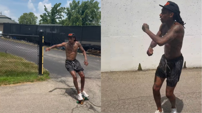 Sambil Main Skateboard, Viral Wiz Khalifa Ikut Tren Aura Farming Pacu Jalur