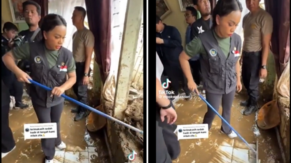 Aksi Zita Anjani saat Tangani Lumpur Banjir Dikecam, Dinilai Hanya Demi Kamera