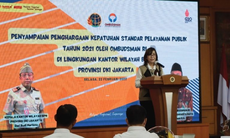 Kanwil BPN DKI Terima Penghargaan dari Ombudsman RI