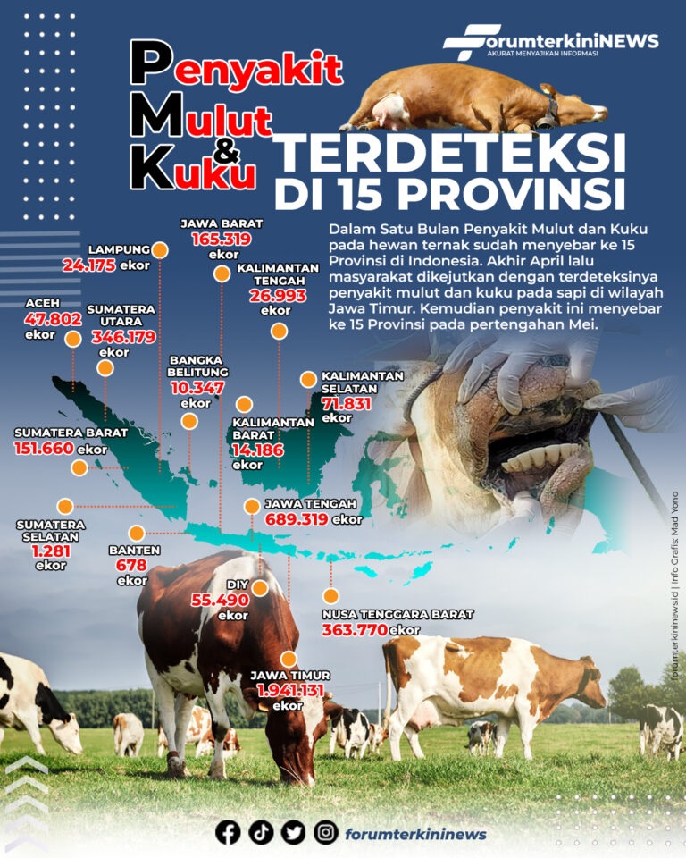 Infografis Penyakit Mulut dan Kuku Terdeteksi di 15 Provinsi