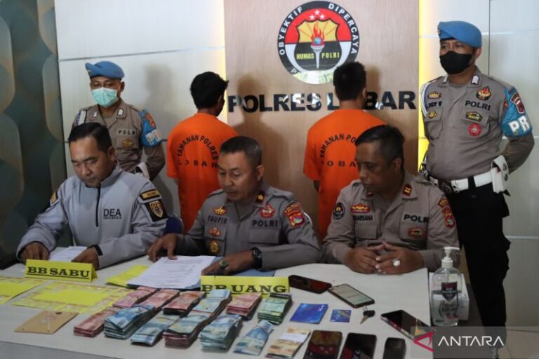 Dua Tersangka Pemilik Sabu 45 Gram Ditangkap Polsek Lombok Barat