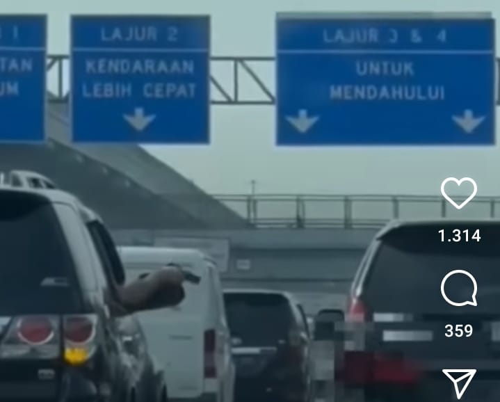 Prajurit yang Acungkan Senpi di Dalam Tol Jagorawi Sudah Diamankan