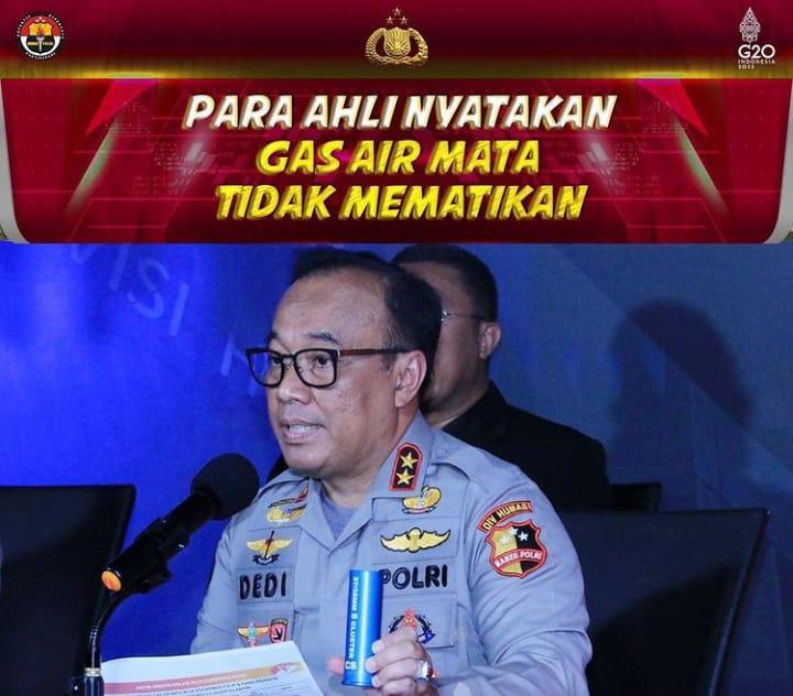 Humas Polri Sebut Gas Air Mata Tidak Mematikan, Warganet Ngamuk