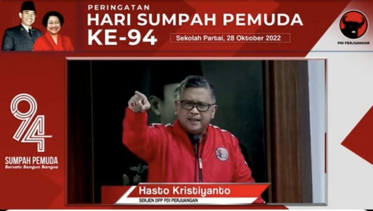 Hasto: Sumpah Pemuda, Momentum Tangkal Politik Identitas Jelang Pemilu 2024