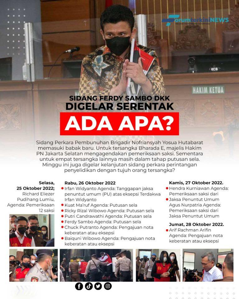 Infografis Sidang Ferdy Sambo dkk Digelar Serentak, Ada Apa?