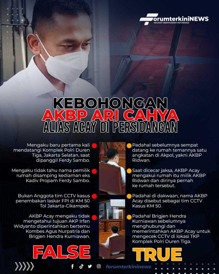 Infografis Kebohongan AKBP Ari Cahya Nugraha alias Acay di Persidangan