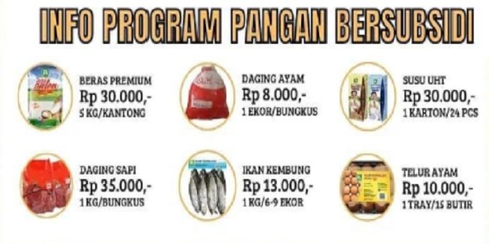 Program Pangan Murah Kembali Jalan, Penerima Diminta Daftar Ulang