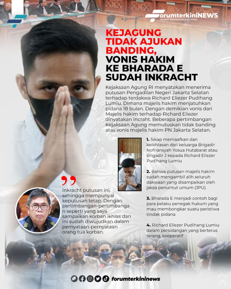 Infografis Kejagung Tidak Ajukan Banding, Vonis Hakim ke Bharada E Sudah Inkracht