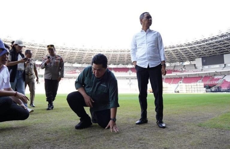 Tinjau SUGBK, Erick Thohir: Kondisi Rumput Memprihatinkan