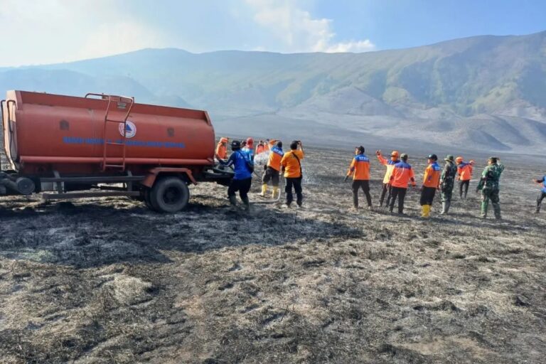 Imbas Kebakaran, Bukit Teletubbies Gunung Bromo Mulai Pendinginan