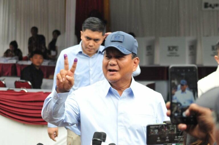 Prabowo Subianto Nyoblos di Hambalang, Gibran Rakabuming di Solo