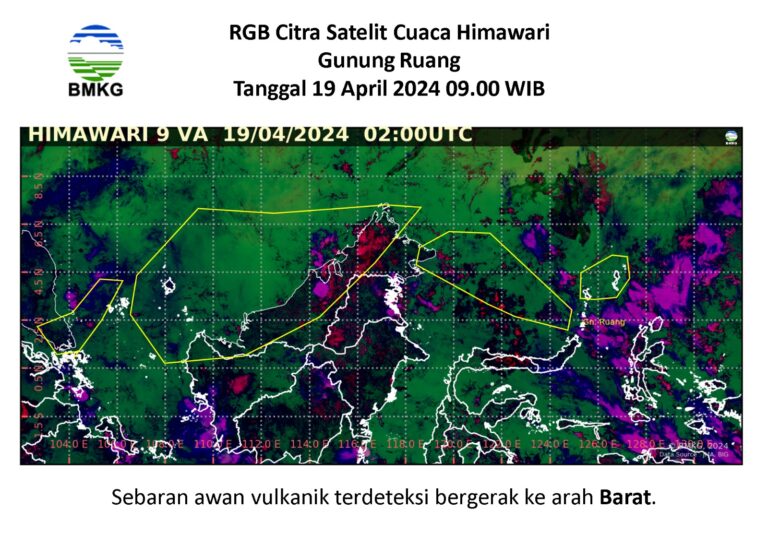 BMKG Minta Otoritas Penerbangan Waspada Abu Erupsi Gunung Ruang