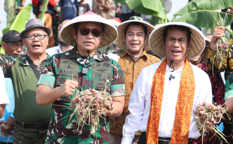 Kasad Jenderal Maruli dan Mentan Amran Panen Raya Bawang Merah