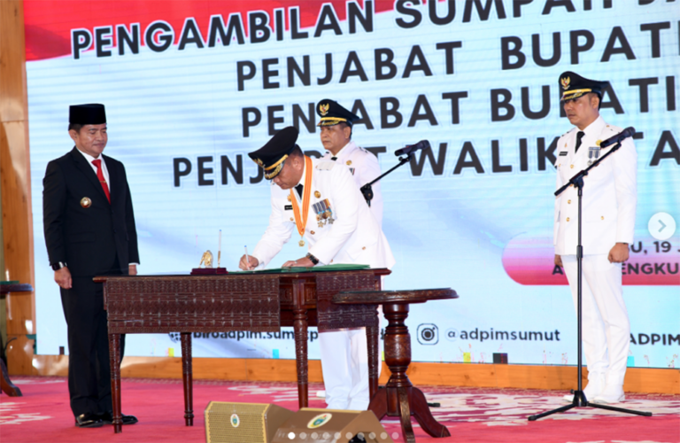 Pj Gubernur Sumut Lantik Tiga Penjabat Kepala Daerah
