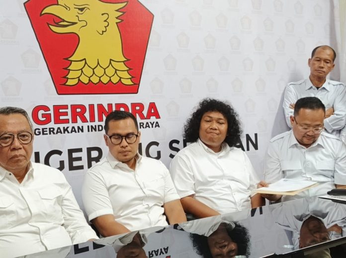 Marshel Widianto di DPC Gerindra, Tangerang Selatan pada Rabu (27/8/2024).