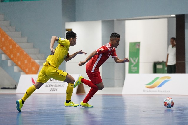 Tampil Bringas di Laga Kedua PON XXI, Tim Futsal Sumut  Bungkam Tim Sulbar 8-4