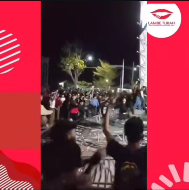 Suasana konser SID yang di Pekalongan yang dihentikan karena ricuh (Instagram)